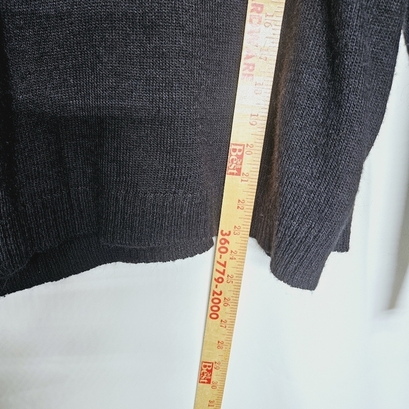 Brandy Melville Dark Navy Sweater Cream Stripes Wool Blend Boxy One Size OSFM - Picture 5 of 9